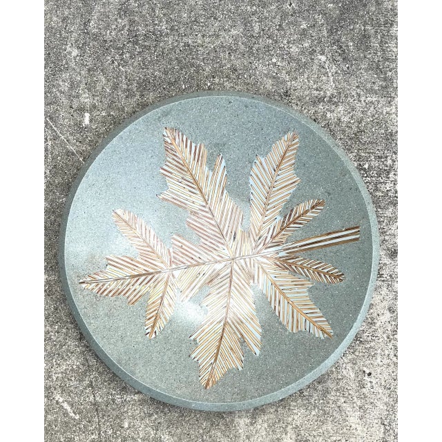 Vintage Monumental Leaf Motif Decorative Bowl For Sale In West Palm - Image 6 of 12