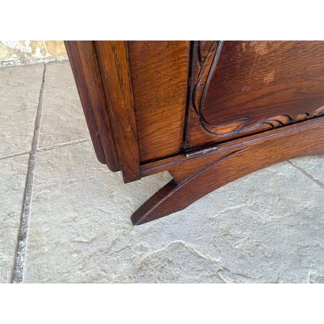 Art Deco Walnut Nightstand with Black Marble Top, 1920s For Sale - Image 11 of 18