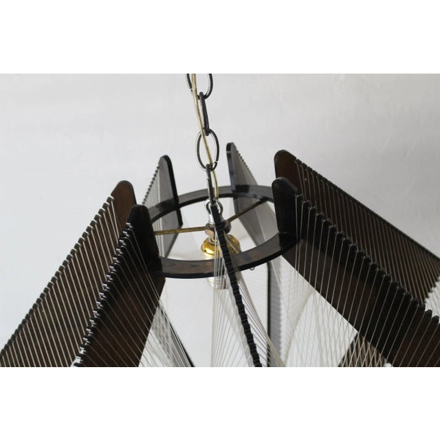 Textile 1970s Paul Secon for Sampex Style Lucite and Nylon Pendent Lamps-A Pair For Sale - Image 7 of 12