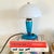 Mid-Century Modern Mushroom Table Lamp in Blue Metal, 1963 For Sale - Image 4 of 12