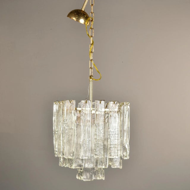 Mid Century Three Tiered Murano Glass Pendant Fixture For Sale - Image 9 of 12