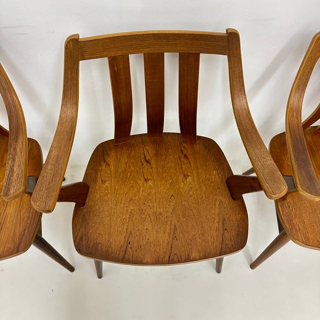 Teak Plywood Dining Chairs attributed to Pastoe, 1960s, Set of 4 For Sale - Image 11 of 18