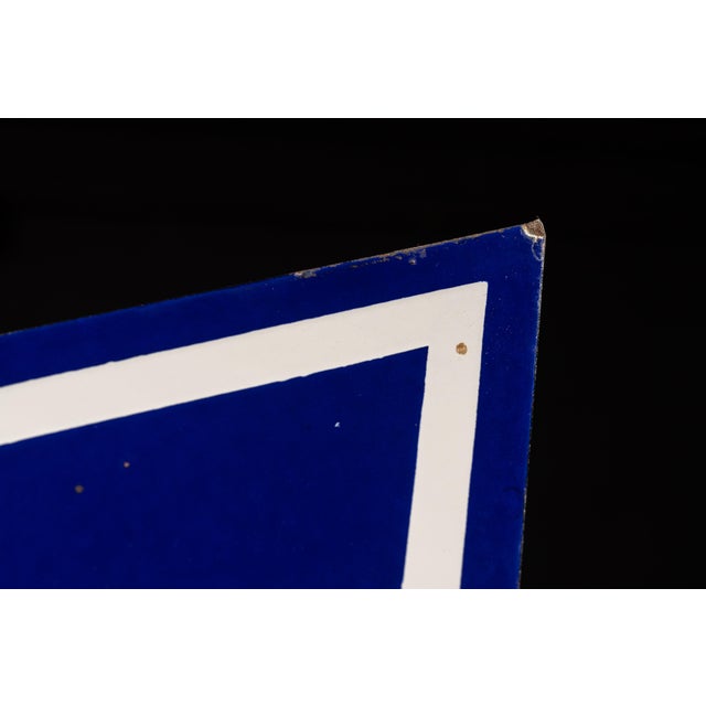 1960s Double-Sided Porcelain "Service Entrance" Arrow Sign For Sale - Image 14 of 15