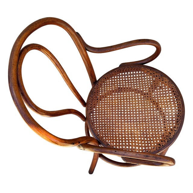Early 20th Century Vienna Secession Bent Oak & Cane Armchair No 18 Attributed to Jacob & Josef Kohn for Thonet For Sale In Los Angeles - Image 6 of 8