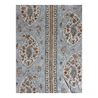 G P & J Baker Coromandel Blue/Sand Linen Fabric 4 1/2 Yards For Sale