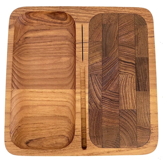 1960s 1960s Danish Teak Wood Small Cheese/Charcuterie Board For Sale - Image 5 of 10