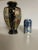 Antique Japanese Meiji Satsuma Hand-Painted Figural Cabinet Vase, Black & Gold, 10” For Sale - Image 10 of 11