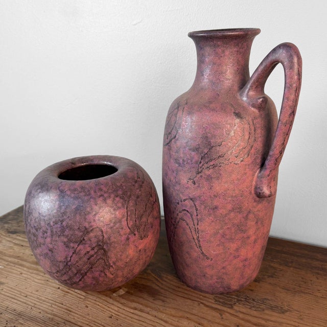 Ceramic Model 302/2 & 305/3 Vases from Ruscha, West Germany, 1970s, Set of 2 For Sale - Image 6 of 13