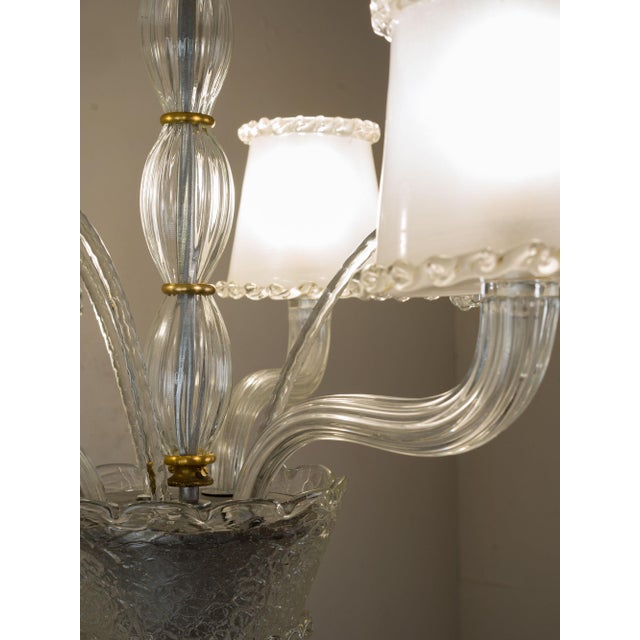 Vintage Murano Glass 3-Light Chandelier from Barovier & Toso, 1940s For Sale - Image 4 of 13