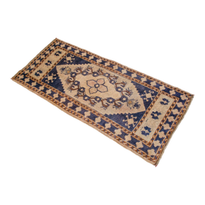 Hand Knotted Door Mat, Entryway Rug, Bath Mat, Kitchen Decor, Small Rug, Turkish Rug - 1′10″ × 3′11″