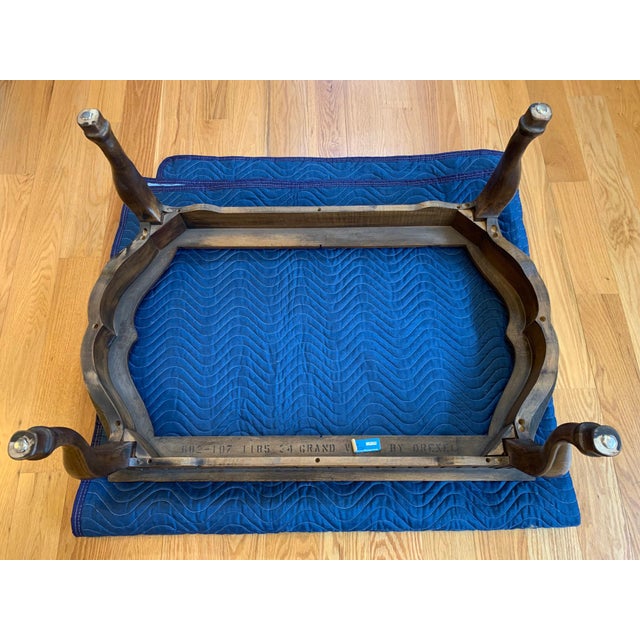 1980s Drexel Heritage Grand Villa Pecan Leaded Glass Coffee Table For Sale - Image 12 of 13