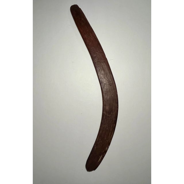 Antique Central Australia Aboriginal Hand Carved Wood Fluted Hunting Boomerang For Sale - Image 4 of 8