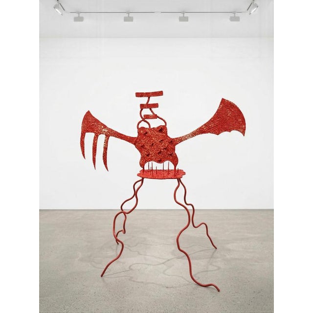 Emissario Del Sogno Statue in Forged Steel & Acrylic by Metalmorphosis Studio For Sale - Image 6 of 8
