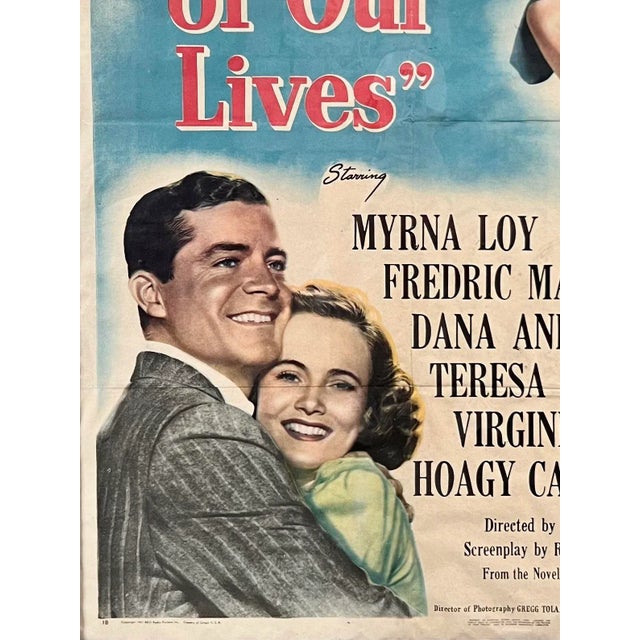 "The Best Years of Our Lives" 1946 Vintage Movie Poster, Professionally Framed For Sale - Image 4 of 7