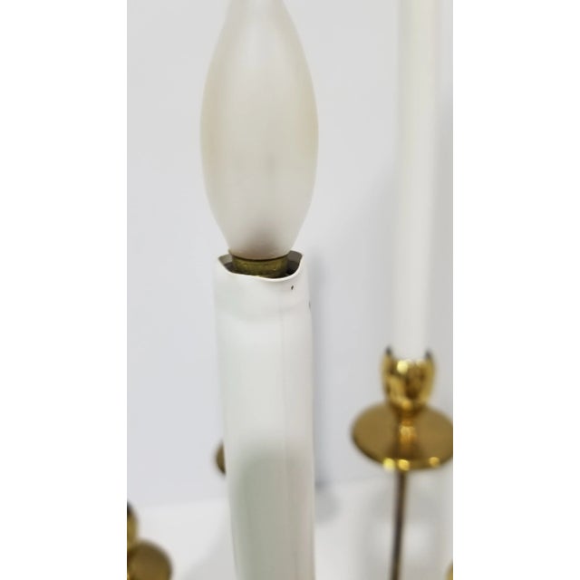 Hollywood Regency Brass 6 Arm Candelabra Light/Lamp For Sale - Image 9 of 12