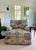 Custom upholstered club chair in Braquenié “Les Muses Et Le Lion” fabric from Pierre Frey, color Sable Bleu, with Cowtan &...