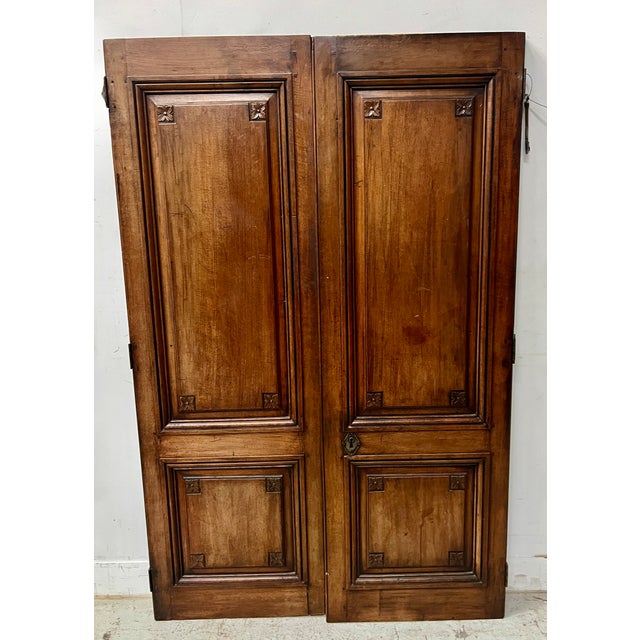Antique Walnut Double-Panel Doors, 1700s, Set of 2 For Sale - Image 4 of 15
