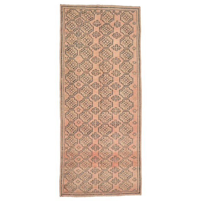 Textile Mid 20th Century Decorative Vintage Afghan Wool Rug For Sale - Image 7 of 7
