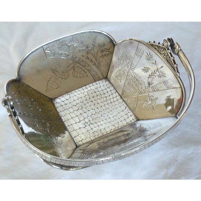 Silver Aesthetic Movement Derby Silver Co Quadruple Plate Basket For Sale - Image 8 of 13