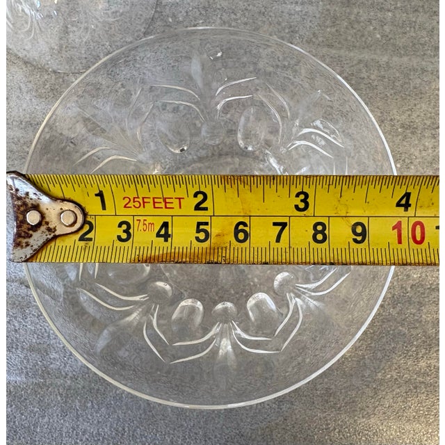 Vintage Tiffin Franciscan Chardonnay Etched Crystal Champagne Coupes – Set of 4 Elegant Faceted Stem Cocktail Glasses For Sale - Image 9 of 9