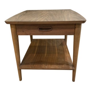 1970s Mid Century Modern Wooden End Table For Sale