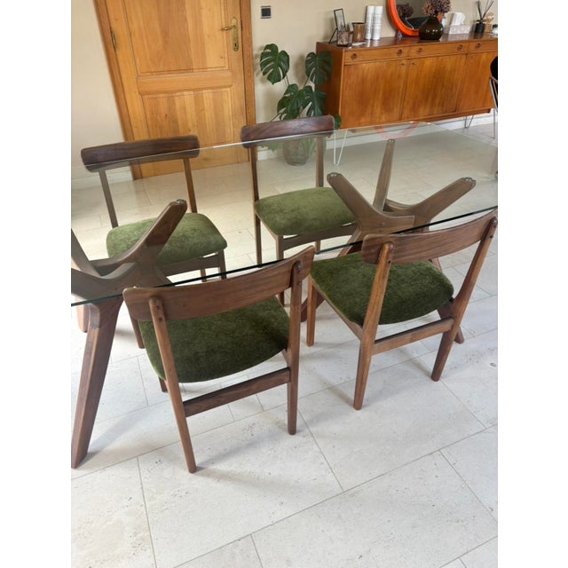 1970s Scandinavian Green Velvet Chairs, 1970s, Set of 4 For Sale - Image 5 of 10
