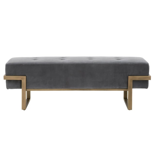 2020s Fiona Velvet Upholstered Bench For Sale - Image 5 of 5