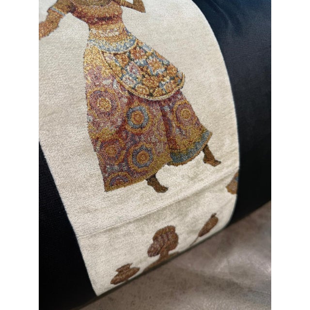 African Handmade Velvet Ethnic Lumbar Pillow Cover For Sale - Image 3 of 11