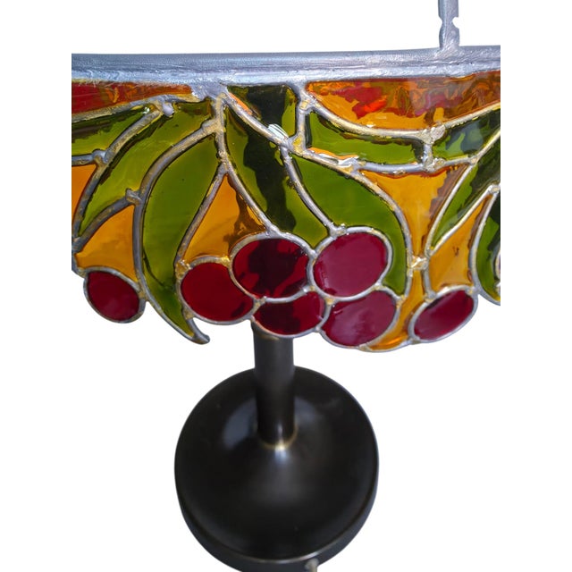 Black Handmade Tiffany-Style Table Lamp, 1965 For Sale - Image 8 of 12