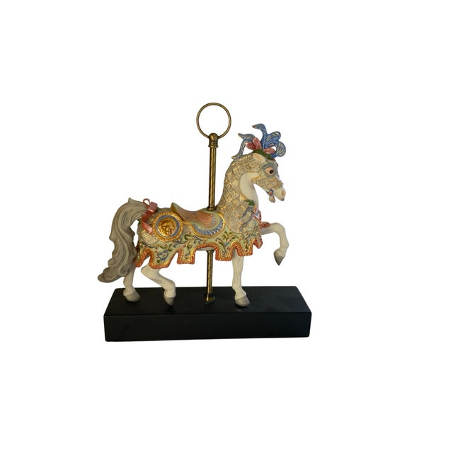 Vintage Cybis Porcelain Carousel Horse "Charger" Limited Edition #145 Made in USA 1984. Approx. 13.25" High (with stand) x...