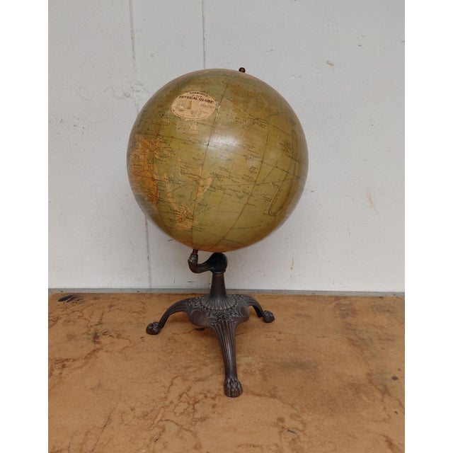 American 1920s Hammond's 12 Inch Physical Globe For Sale - Image 3 of 3