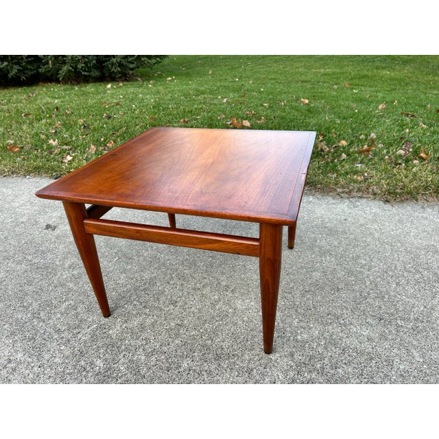 Heritage Vintage Heritage Mid-Century Danish Modern Solid Walnut Side Table | Sculpted Minimalist Accent Table | MCM End Table For Sale - Image 4 of 12