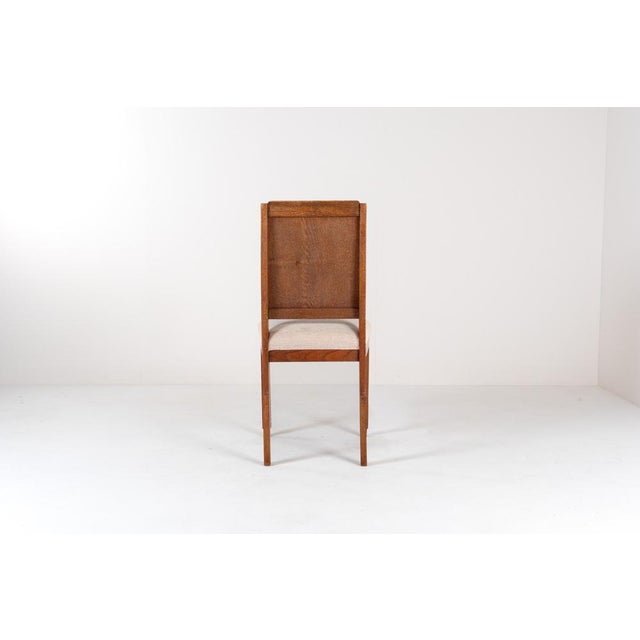 Antique Dutch Art Deco Chair with upholstered seat. Manufactured circa in 1920s, re-upholstered in the 1990s.