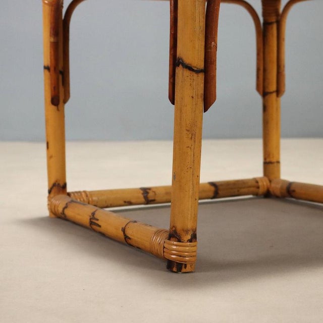 Late 20th Century Wicker and Bamboo Side Tables, 1970s, Set of 2 For Sale - Image 5 of 9