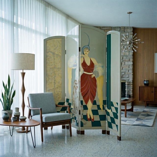Vintage Art Deco Screen, 1930s For Sale - Image 9 of 17