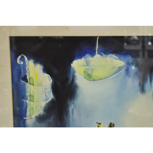 Mid 20th Century Itzhak Nesher (Austrian Israeli B 1929) "String Group" Judaica Watercolor Signed For Sale - Image 5 of 13