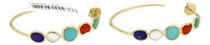 Ippolita Rock Candy Multi Gem Stone 18k Yellow Gold Hoop Earrings
