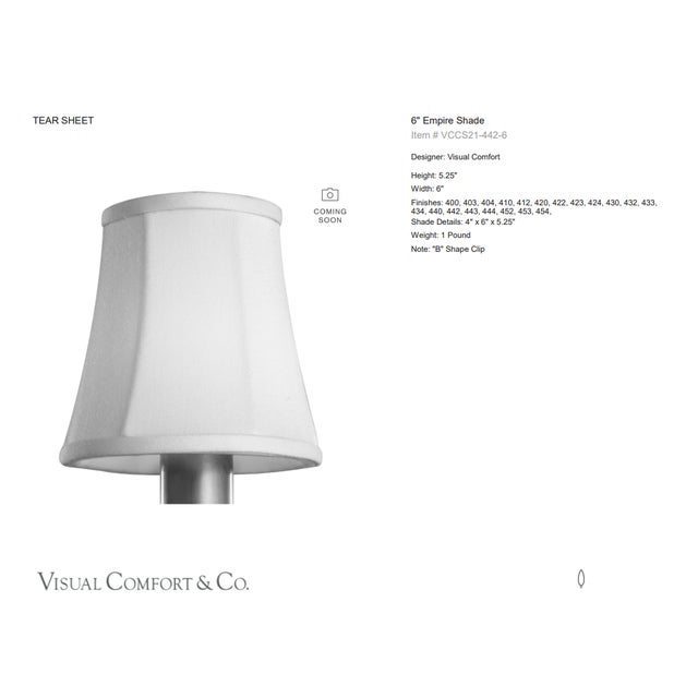 Visual Comfort Signature 6" Pleated Silk Shade Designer: Visual Comfort Signature Height: 5.25" Base: Shade Details: 4" x...