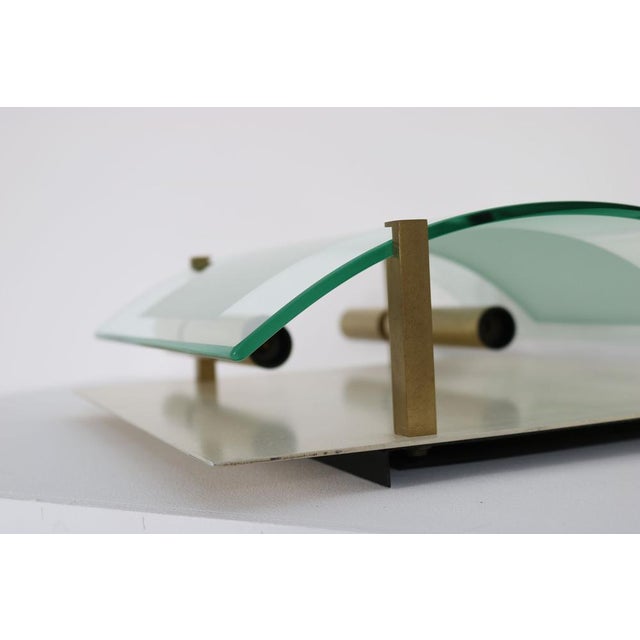 Gold Vintage Italian Lamp in Glass and Brass, 1950 For Sale - Image 8 of 16