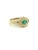 18k solid yellow gold bezel set natural emerald and diamond ring shank. Featuring a ribbed textured ring shank with a...