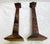 Brick Red Pair of Antique 1890s Japanese Lacquer Candlesticks For Sale - Image 8 of 11