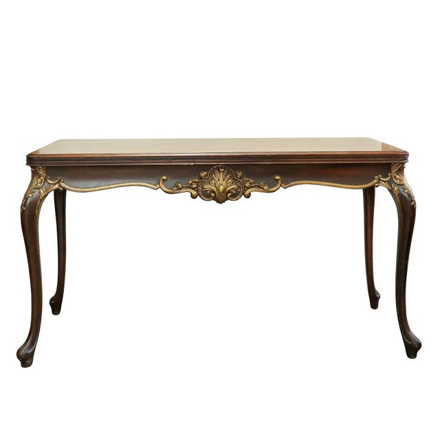 Brown 1920s Louis XV Style Gilt Wood Console Table For Sale - Image 8 of 8