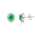 Art Nouveau 1.14ct Vibrant Columbian Emerald Halo Diamond Stud Earrings- 2 Pieces For Sale - Image 3 of 11