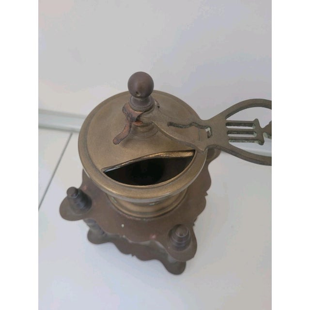Antique Gilded Brass Coffee Grinder, 1950s For Sale - Image 4 of 9