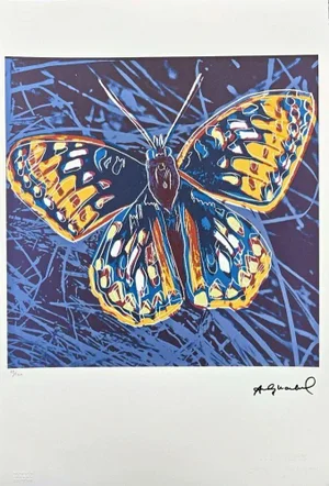 After Andy Warhol, Butterfly Blue, 1980s, Lithograph