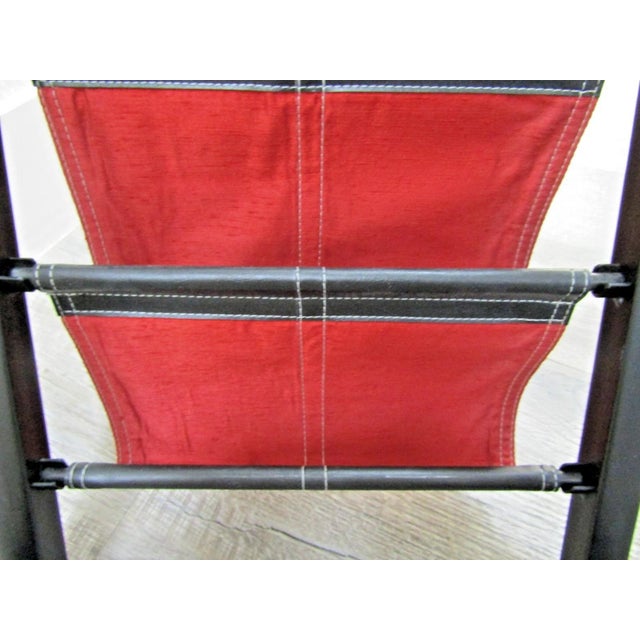 Mid-Century Modern Glass Top End Table Waterfall Magazine Rack Circa 1970s For Sale - Image 12 of 15