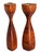 1960s Danish Teak Wood Carved "Tulip" Candlesticks, a Pair For Sale In Miami - Image 6 of 11