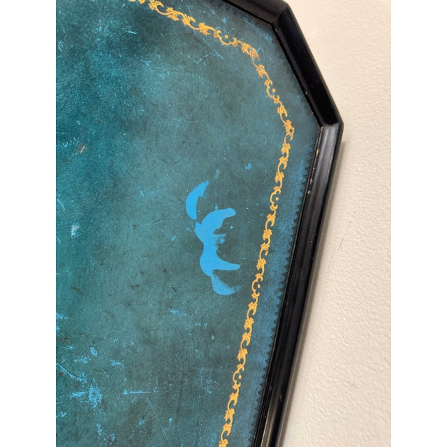 Hollywood Regency Ebonized Black Lacquer Georgian-Style Tray-Top Occasional Table For Sale - Image 11 of 11