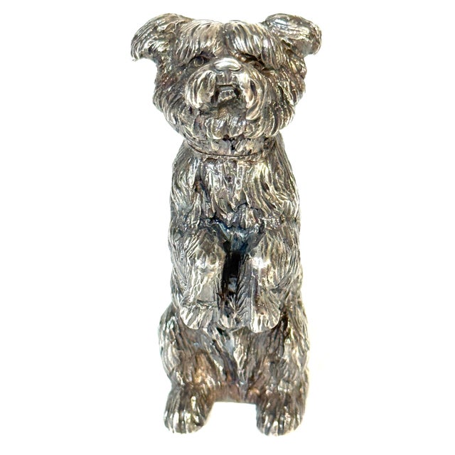Pair Edwardian Sterling Terrier Salt & Pepper London, Jonathan Howell, 1906/1913 For Sale - Image 15 of 18