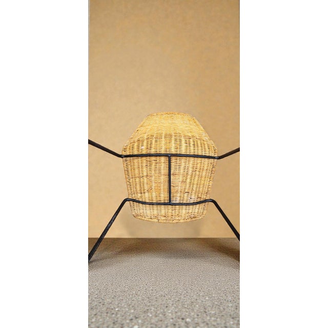 Wicker Basket Chairs attributed to Gian Franco Legler, 1950s-1960s, Set of 2 For Sale - Image 4 of 11